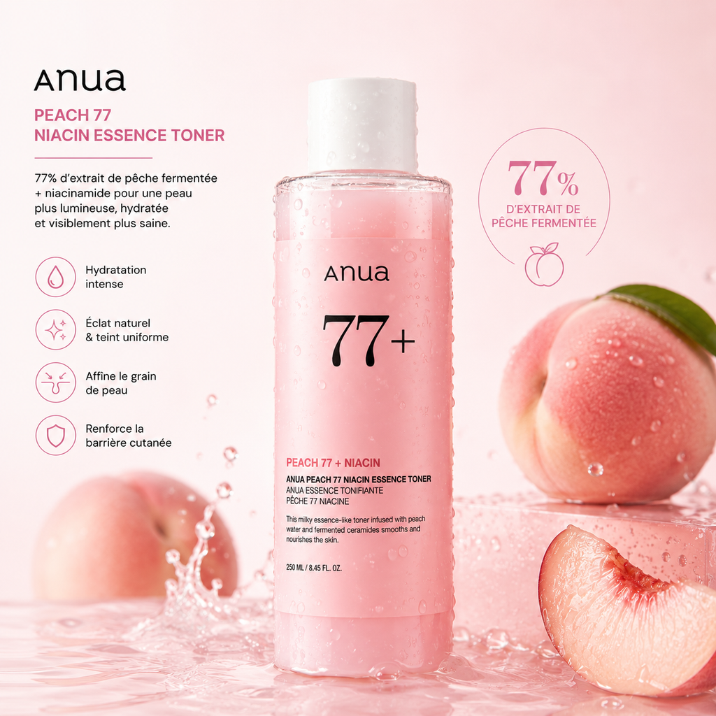 ANUA Peach 77 Niacin Essence Toner – Toner Essence Éclat & Hydratation Intense