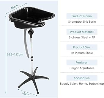 Bac à Shampooing réglable et Basculant – Lavabo Mobile Professionnel pour Coiffure