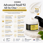 COSRX Advanced Snail 92 All In One Cream – Crème Réparatrice 100g