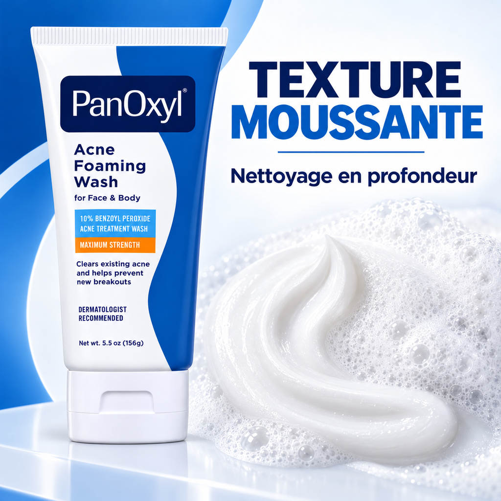 PanOxyl Acne Foaming Wash 10 % – Nettoyant Moussant Anti-Imperfections Visage & Corps – 156 g