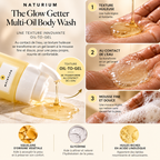 NATURIUM The Glow Getter Multi-Oil Body Wash – Gel Douche Nourrissant aux Huiles & Squalane – 500 ml