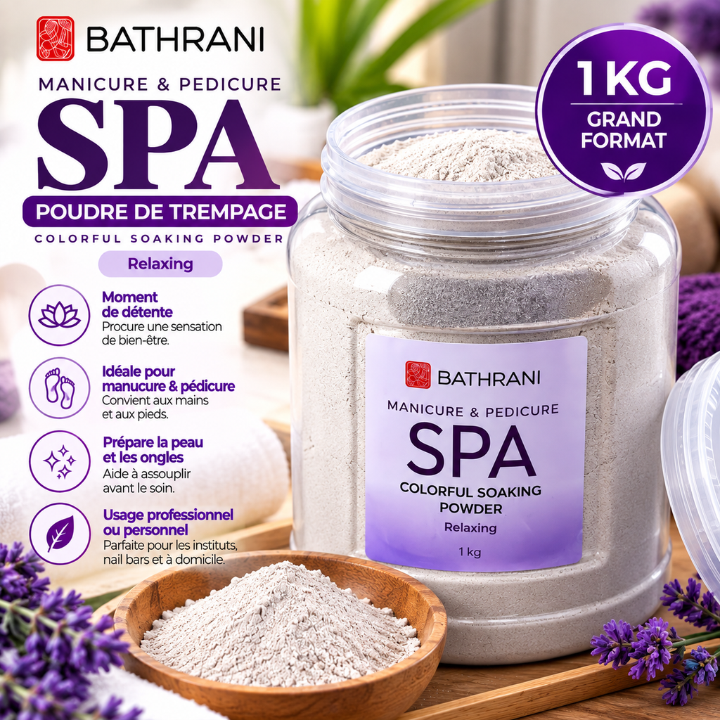 BATHRANI Poudre de Trempage SPA Manucure & Pédicure Relaxing – 1 kg