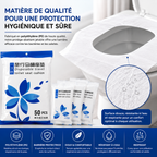 Protège-Abattant WC Jetable 50 Pièces – Protection Hygiénique Individuelle