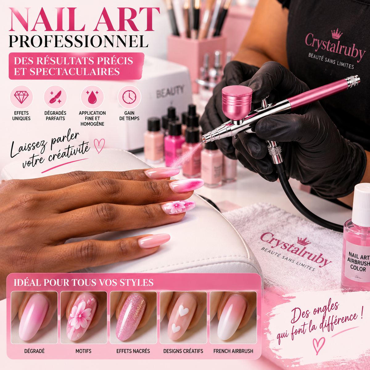 Aérographe Haute Pression 0,3 mm avec Godet – Airbrush Maquillage, Nail Art & Peinture