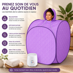 Cabine Sauna Portable à Vapeur 2 L – Sauna Personnel Pliable avec Télécommande