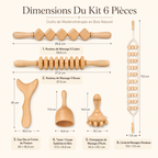 Kit Professionnel de Madérothérapie en Bois de Hêtre – 6 Pièces pour Massage & Modelage Corporel