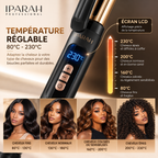 IPARAH P-210B – Fer à Boucler Professionnel 25 mm Ionique – Revêtement Céramique, Double Chauffe PTC, 65 W, Température Réglable 80–230 °C – Noir & Or