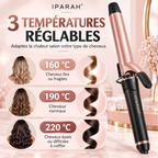 IPARAH P-201 – Fer à Boucler Professionnel Ionique 25 mm – Boucleur en Céramique, Chauffe Rapide PTC, 3 Températures Réglables – Rose Gold & Noir