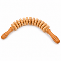 Rouleau de Massage Corporel en Bois Incurvé 45 cm – 12 Roues & Poignées Ergonomiques