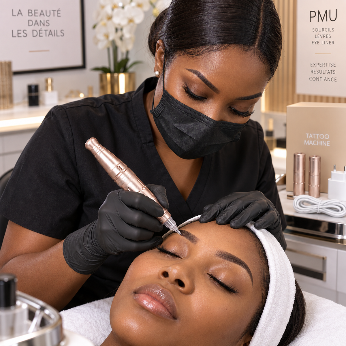 Dermographe PMU Professionnel Sans Fil & Filaire – Machine Maquillage Permanent Sourcils & Lèvres