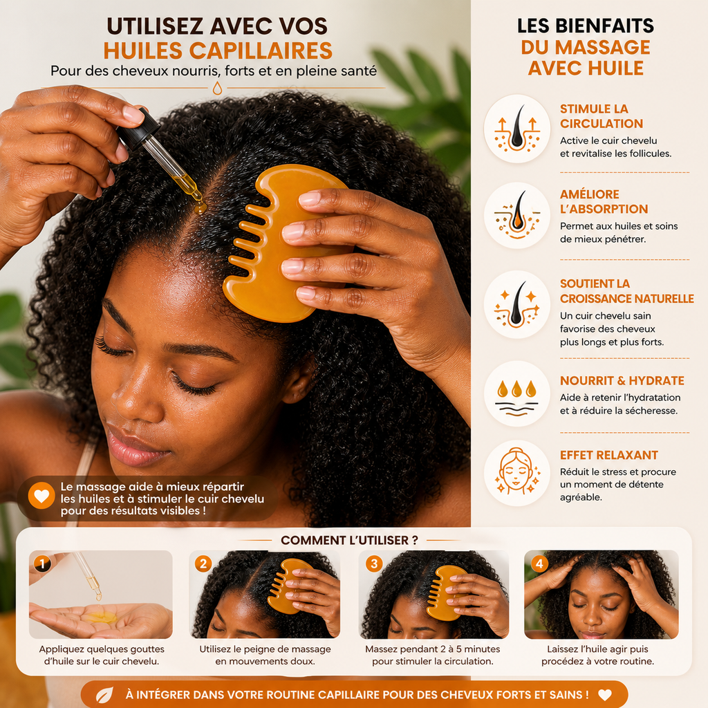 Peigne Massage Cuir Chevelu & Détente – Stimulation Pousse Cheveux & Relaxation