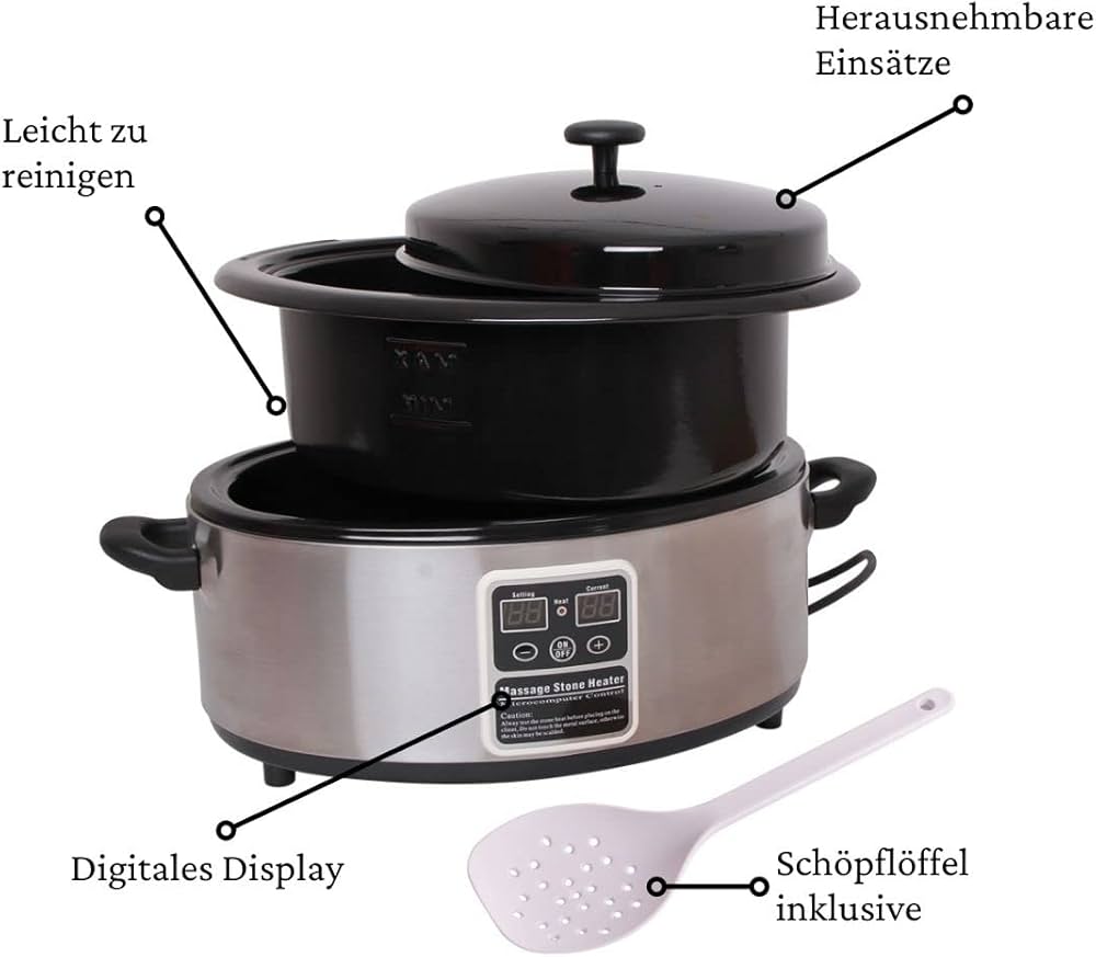 Chauffe-Pierres Chaudes Professionnel 5,5L / 18L – Appareil Spa Massage Hot Stone Avec Affichage Numérique & Arrêt Automatique