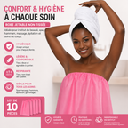 Lot de 10 Robes Jetables Femme Non Tissées – Serviette SPA Usage Unique Élastique – Idéale Institut, Massage, Hammam (Lot Économique)