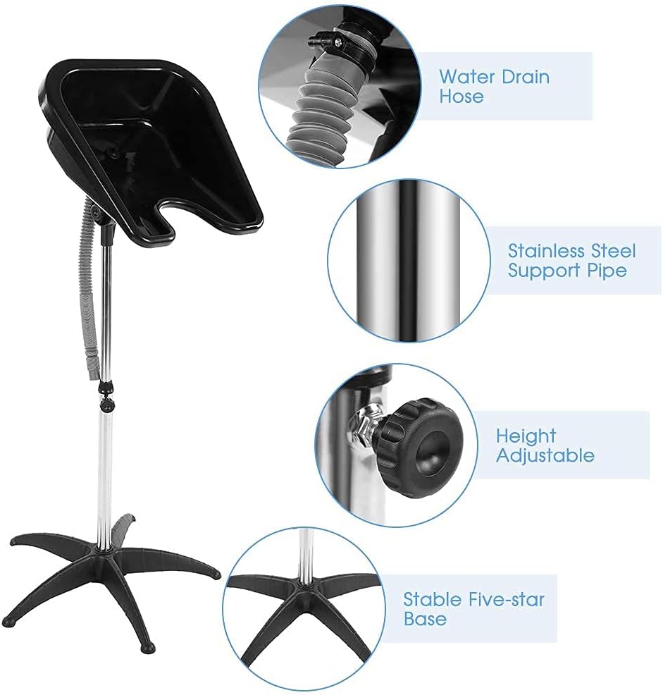 Bac à Shampooing réglable et Basculant – Lavabo Mobile Professionnel pour Coiffure