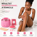 Kit Épilation Complet Chauffe-Cire – Appareil + Perles + Spatules (Rose)