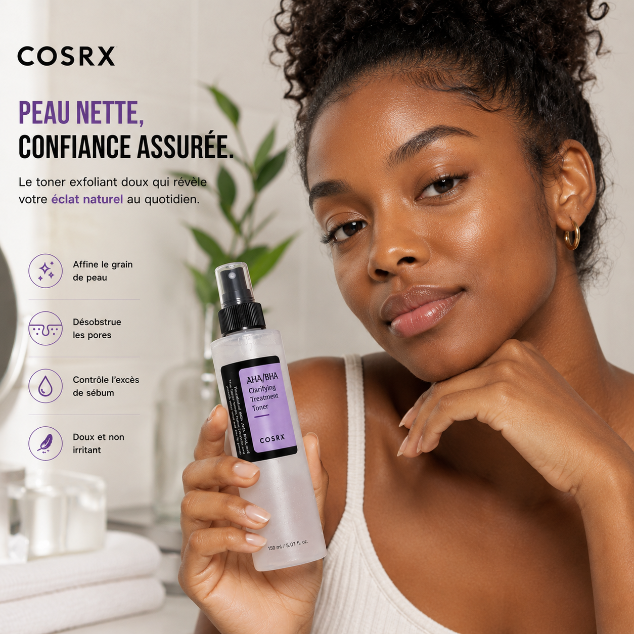 COSRX AHA/BHA Clarifying Treatment Toner – Toner Exfoliant Purifiant 150ml