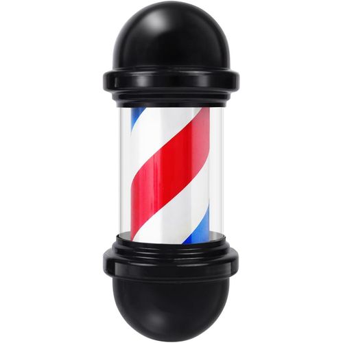 Mini Barber Pole Lumineux LED Rotatif – Enseigne Murale Compacte pour Salon de Coiffure & Barbier