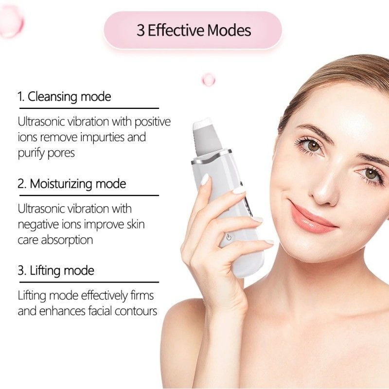 Muye 8815 Skin Scrubber Spatule à Ultrasons pour le Nettoyage en Profondeur du Visage