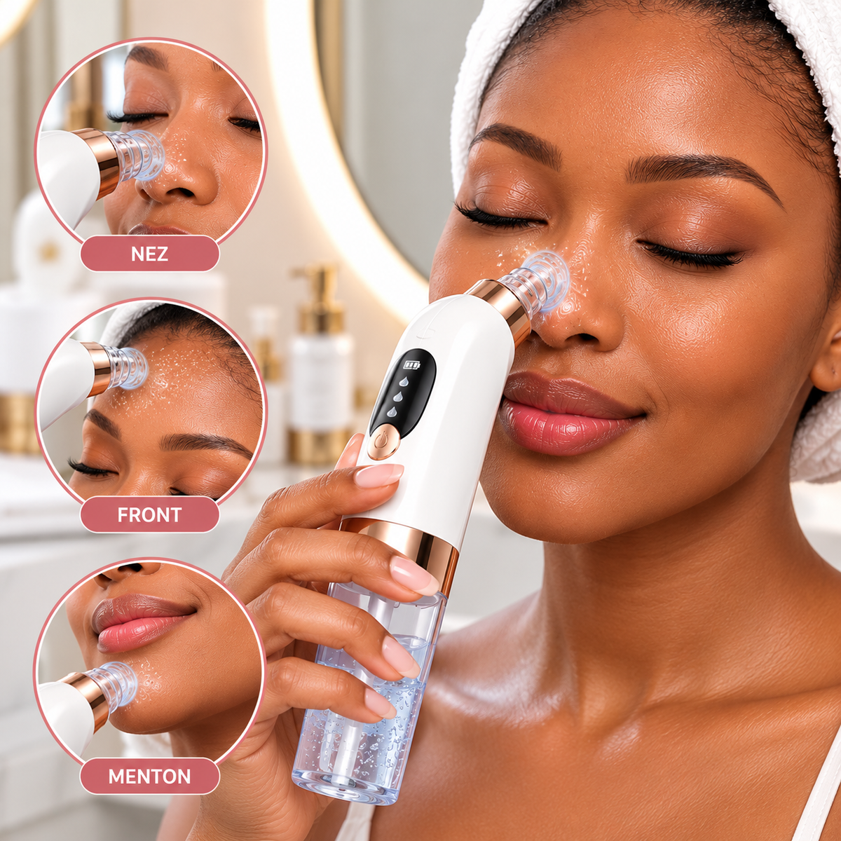 Appareil Nettoyant Visage à Microbulles – Aspirateur de Pores et Points Noirs Rechargeable USB