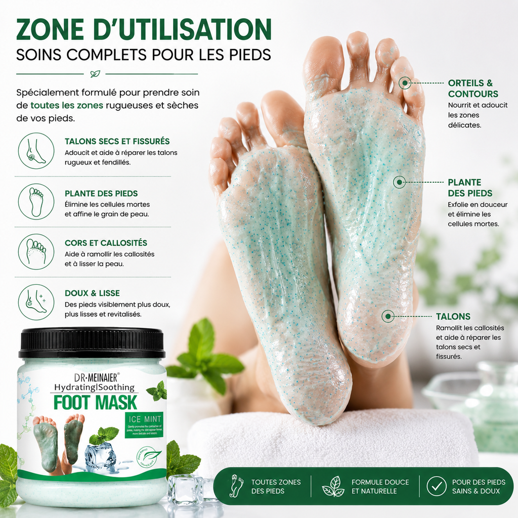 Dr.Meinaier Masque Exfoliant Pieds Ice Mint – Hydratation & Élimination des Callosités – 500ml