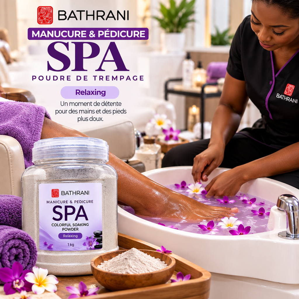 BATHRANI Poudre de Trempage SPA Manucure & Pédicure Relaxing – 1 kg