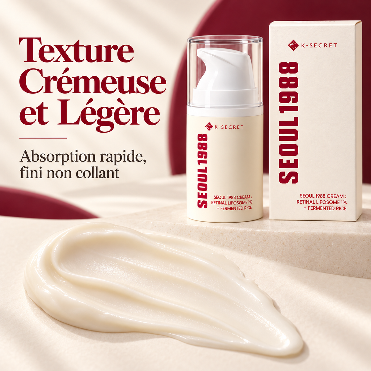 K-SECRET Seoul 1988 Cream 50 ml – Crème Visage au Rétinal Liposomé et Riz Fermenté