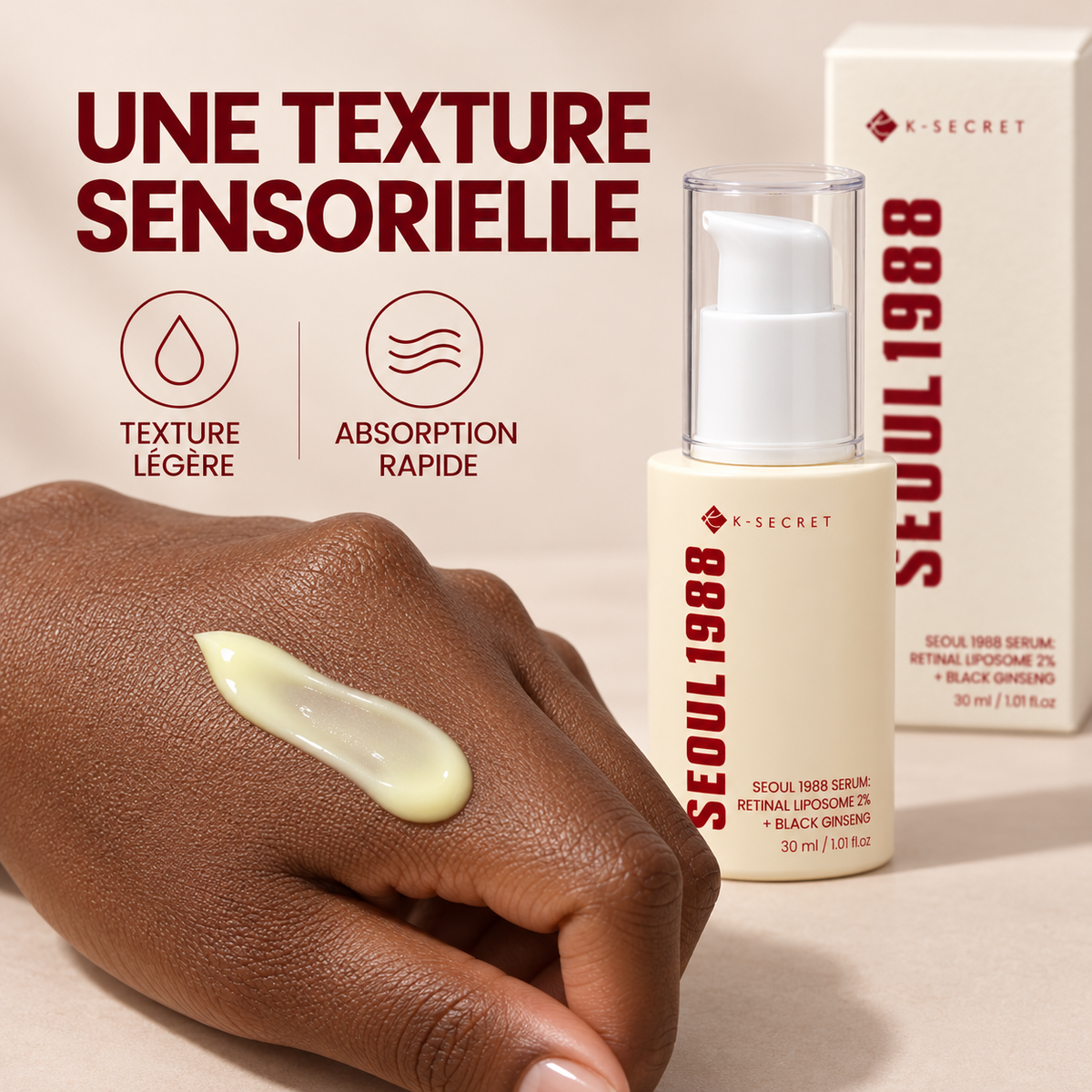K-SECRET Seoul 1988 Serum – Retinal Liposome 2% + Black Ginseng – 30 ml