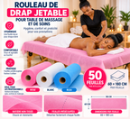 Rouleau Drap Jetable Table de Massage 50 Feuilles 60 x 180 cm - Rose Blanc Bleu