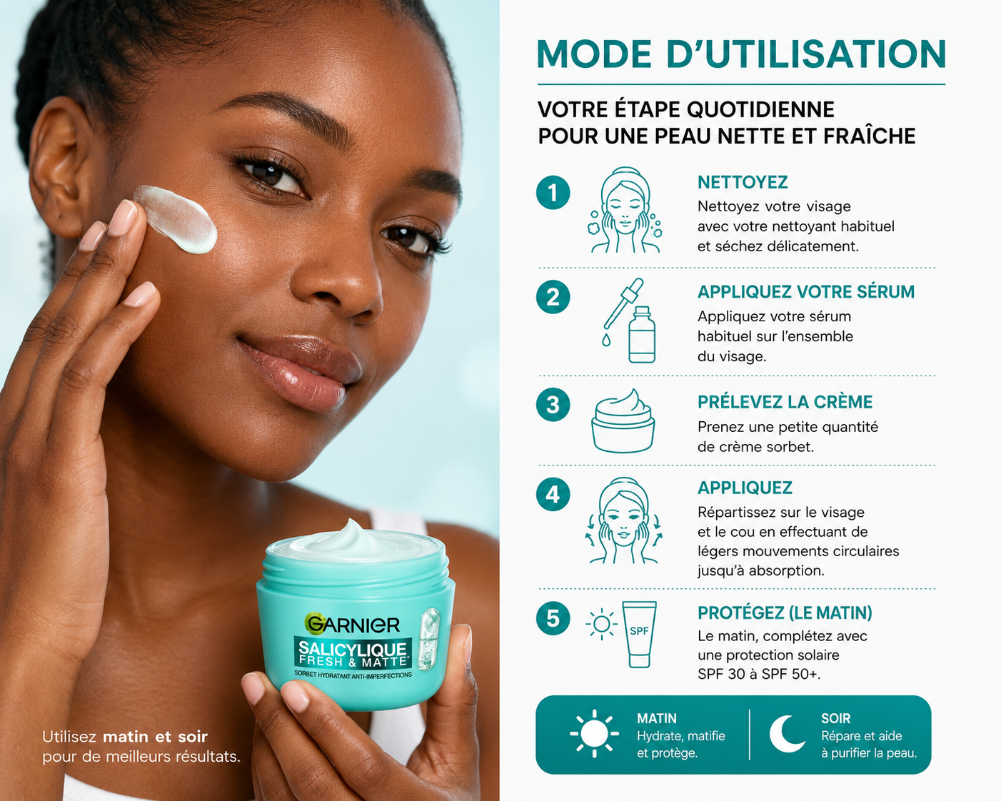 Garnier Salicylique Fresh & Matte Crème Sorbet Hydratante Anti-Imperfections – 85 ml