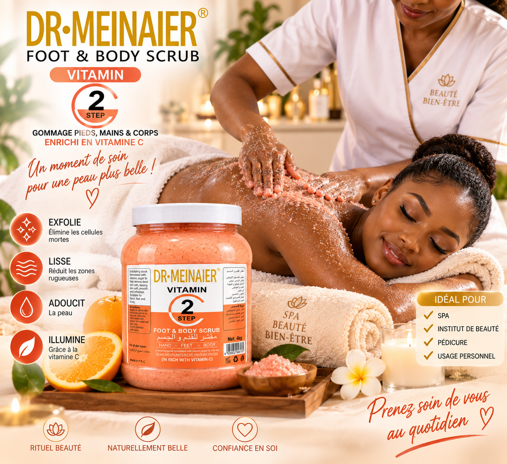 DR.MEINAIER Vitamin Step 2 Gommage Corps, Pieds & Mains à la Vitamine C – Format Professionnel