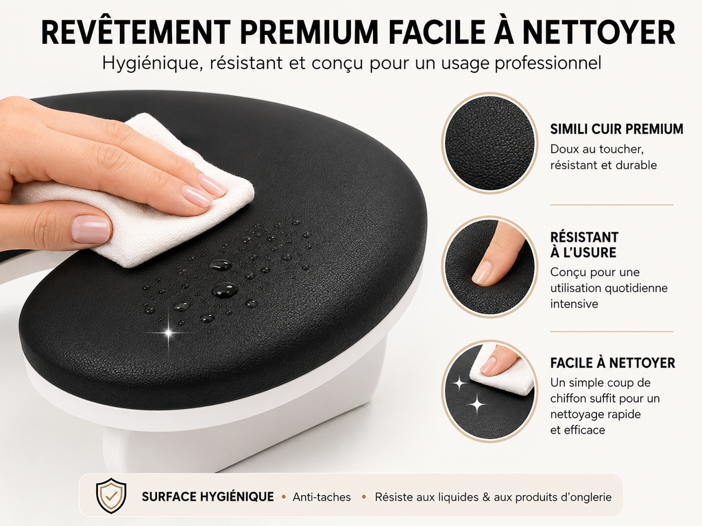 Repose-Main Ergonomique Professionnel pour Manucure – Support Confort Nail Art (4 Coloris Disponibles)