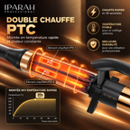 IPARAH P-210B – Fer à Boucler Professionnel 25 mm Ionique – Revêtement Céramique, Double Chauffe PTC, 65 W, Température Réglable 80–230 °C – Noir & Or
