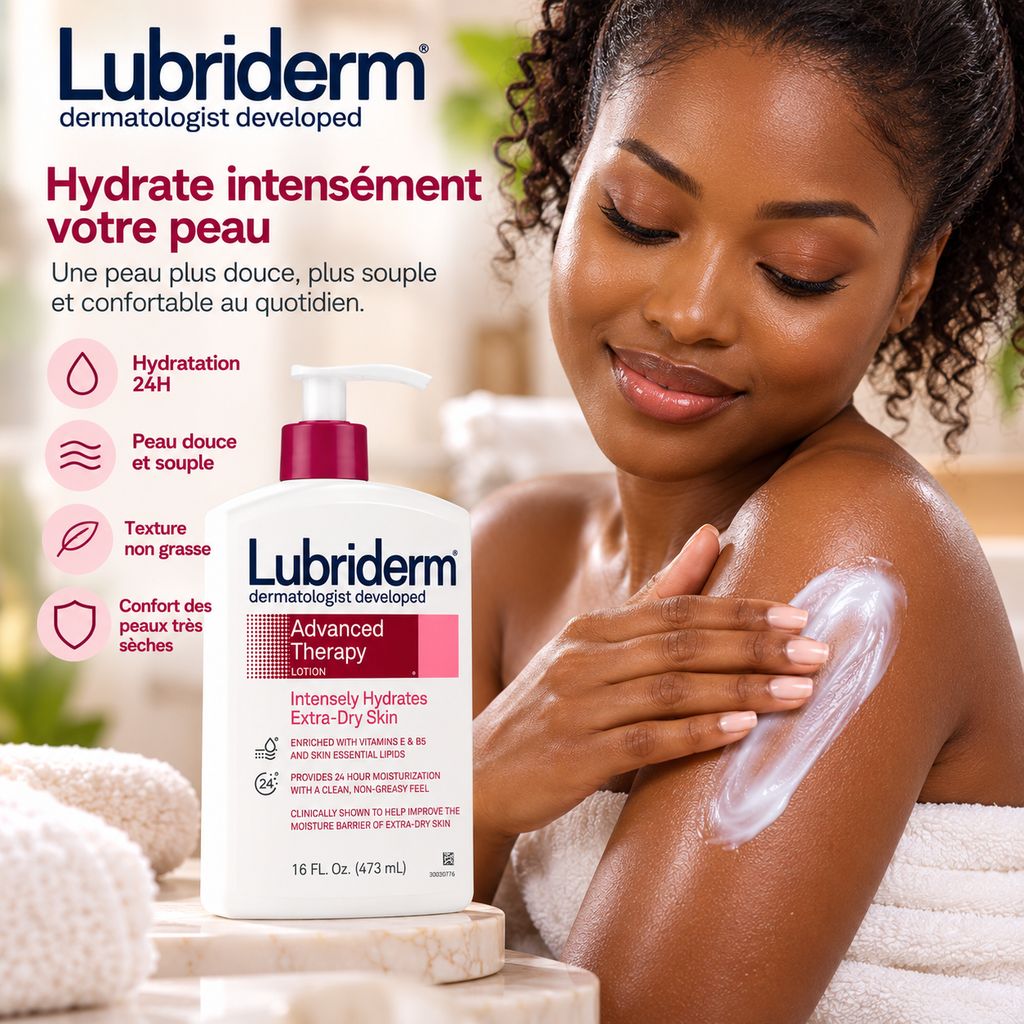 LUBRIDERM Advanced Therapy Lotion – Lait Corporel Hydratation Intense 24H pour Peaux Très Sèches – 473 ml