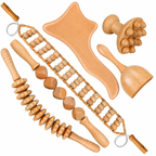 Kit De Madérothérapie 6 Pièces – Outils De Massage En Bois Naturel Pour Corps, Drainage & Relaxation