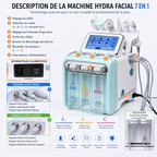 Machine Hydra Facial 7 en 1 Professionnelle – Nettoyage Profond, Hydro Dermabrasion, RF, Ultrason & Spray Hydratant