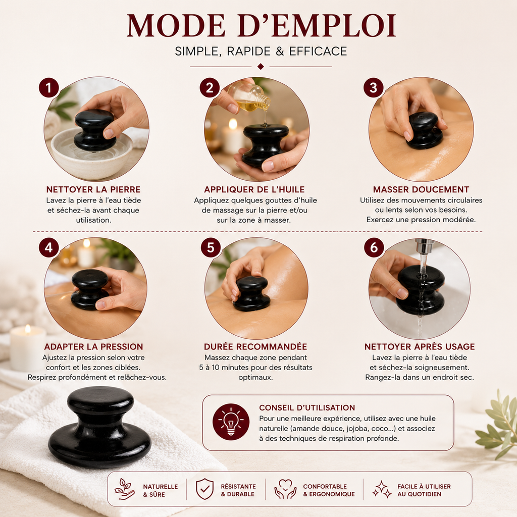 Pierre de Massage Champignon Professionnelle (Mushroom Massage Stone)