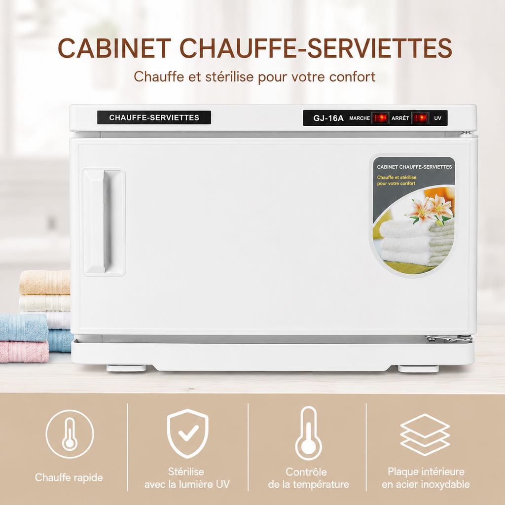 Stérilisateur UV & Chauffe-Serviettes Professionnel – GJ-16A