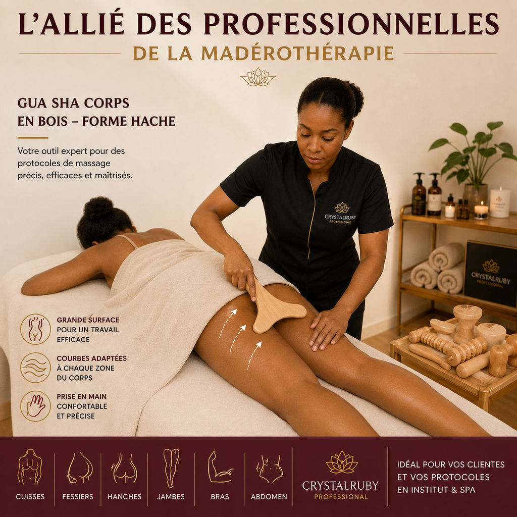 Gua Sha Spatule de Massage en Bois Forme Hache – Madérothérapie Corps