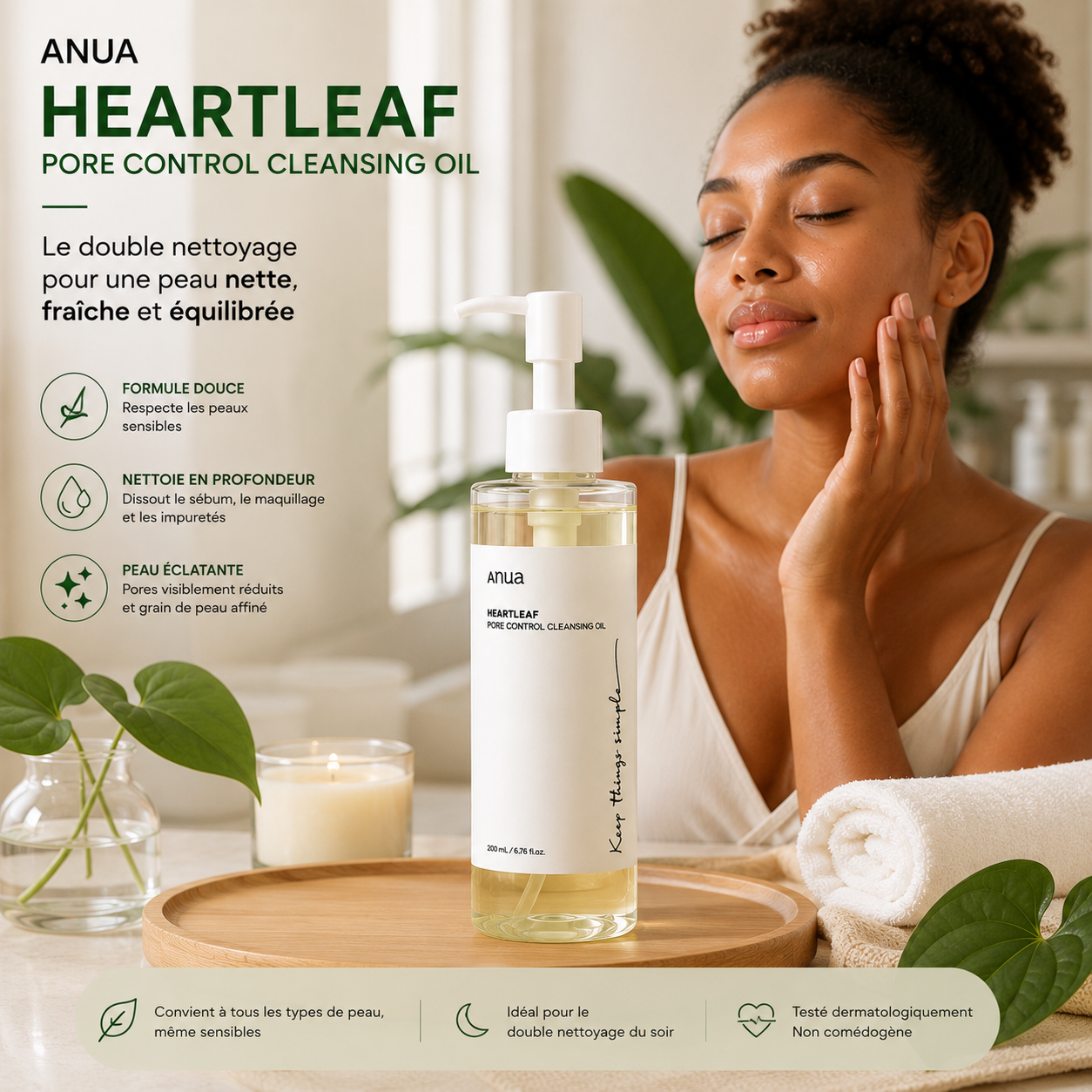 ANUA Heartleaf Pore Control Cleansing Oil – Huile Démaquillante Apaisante – 200ml