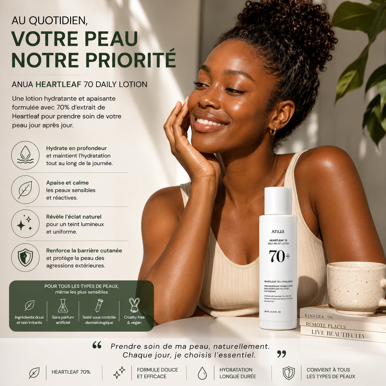 ANUA Heartleaf 70 Daily Relief Lotion - Lotion Hydratante Apaisante – 200ml