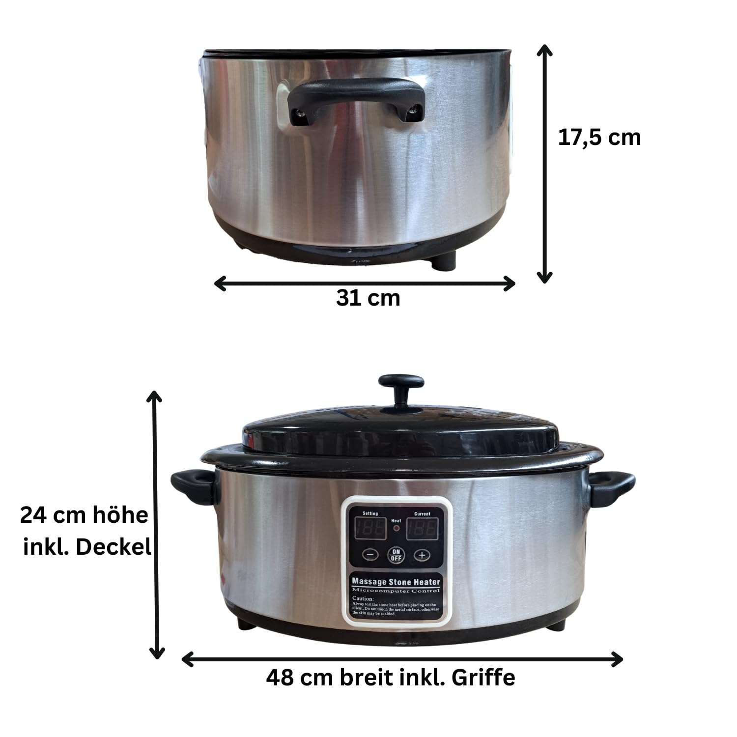 Chauffe-Pierres Chaudes Professionnel 5,5L / 18L – Appareil Spa Massage Hot Stone Avec Affichage Numérique & Arrêt Automatique