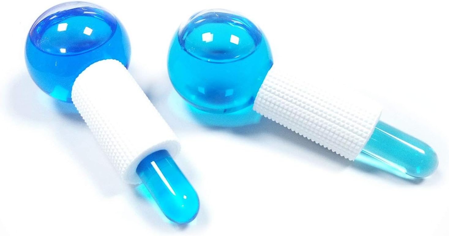 Lot de 2 Globes de Glace pour Massage du Visage – Soin Rafraîchissant et Revitalisant