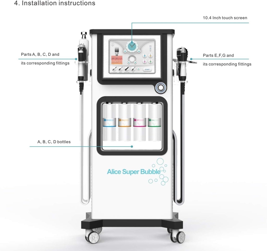 Hydrafaciale Machine Alice Super Bubble Peel 7 en 1 – Système de Soin du Visage Professionnel