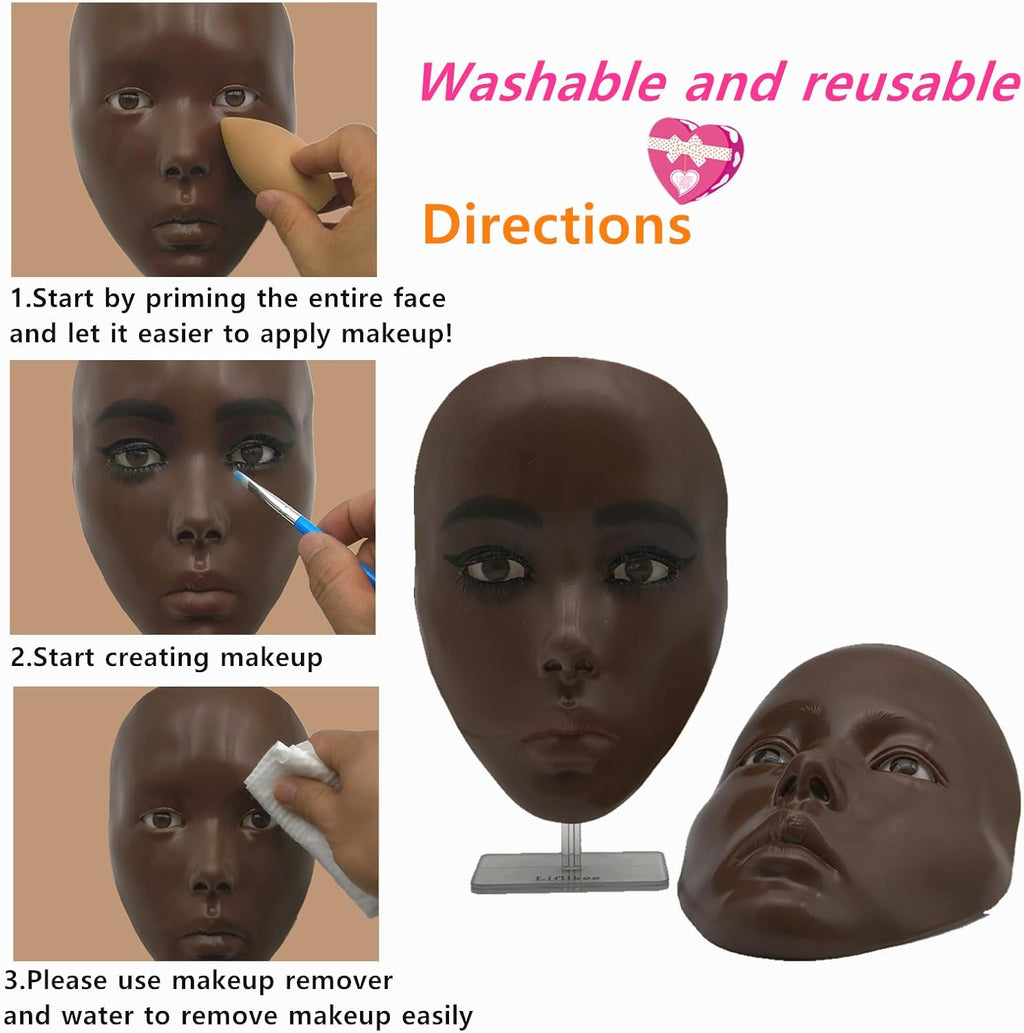 Moule/Masque d'Entraînement 5D – Tête de Mannequin Réutilisable pour la Pratique du Maquillage