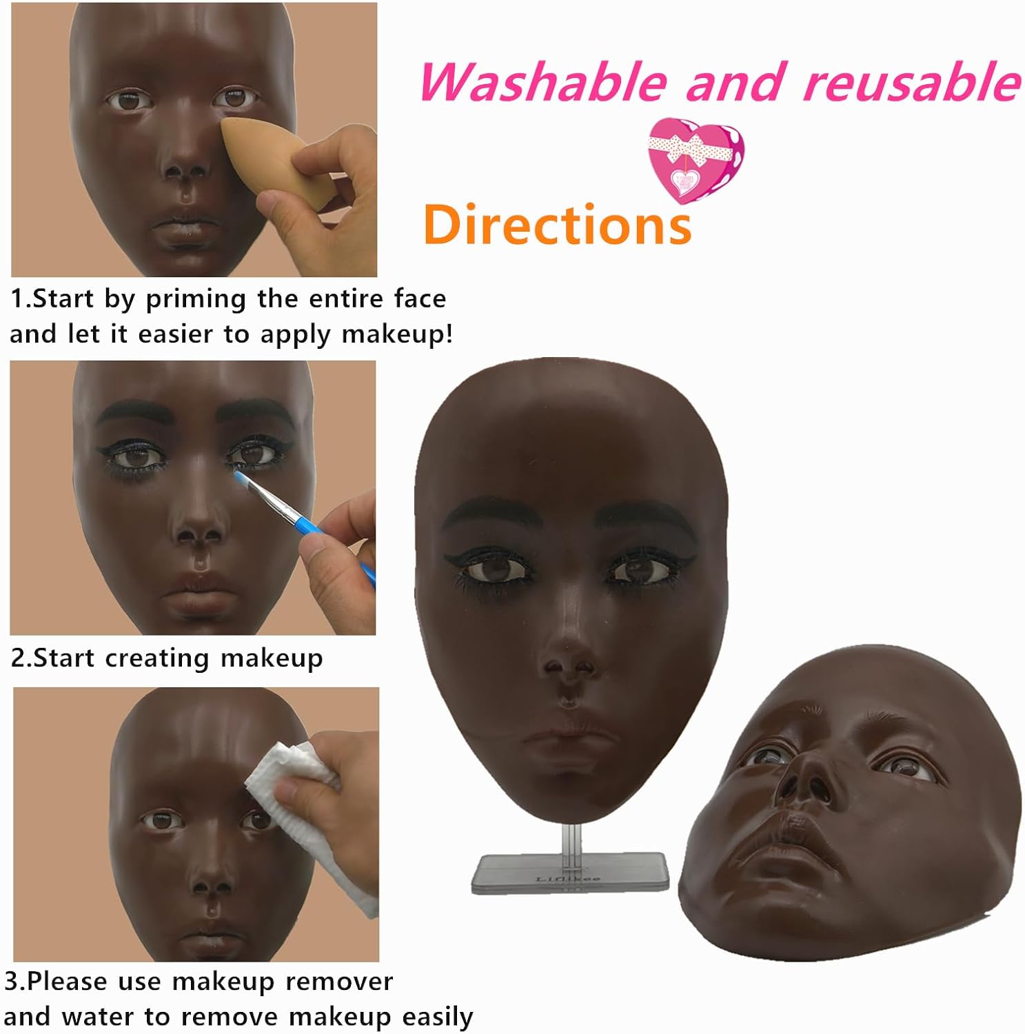 Moule/Masque d'Entraînement 5D – Tête de Mannequin Réutilisable pour la Pratique du Maquillage