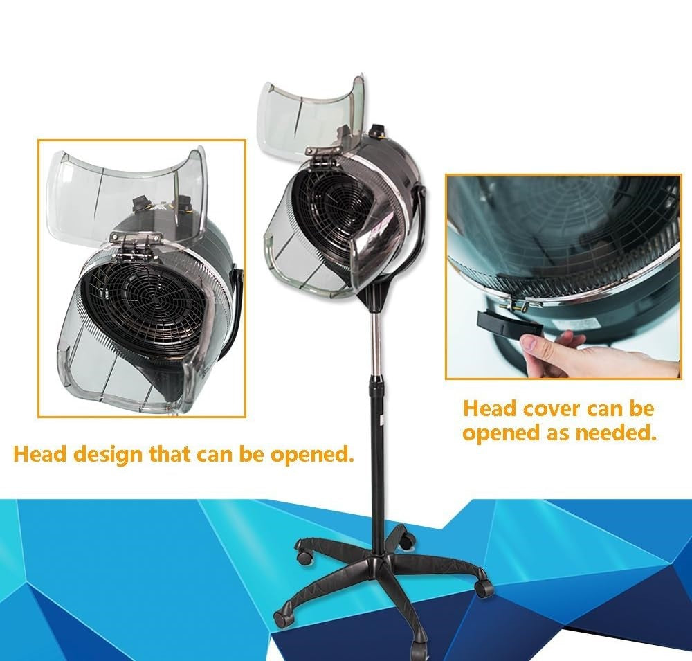 Casque Sèche-Cheveux Professionnel sur Pied EQUATOR – 3000W avec Minuterie & Air Froid