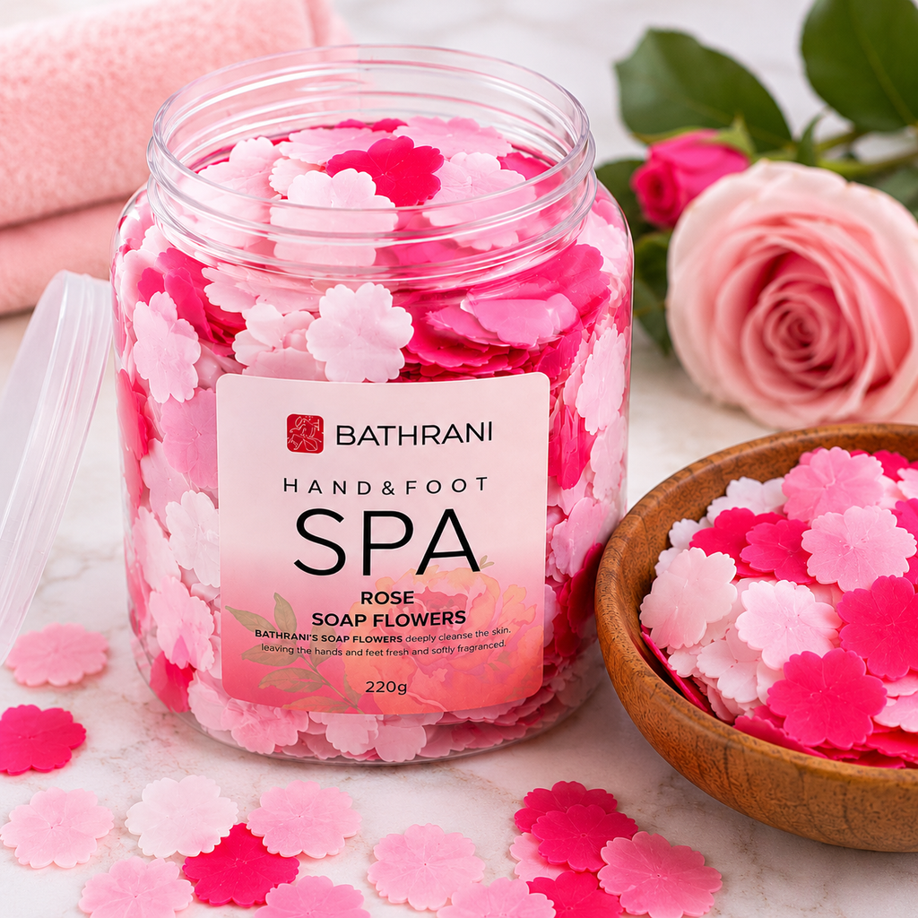 Fleurs de Savon Spa à la Rose 220g – Bain Relaxant pour Mains & Pieds