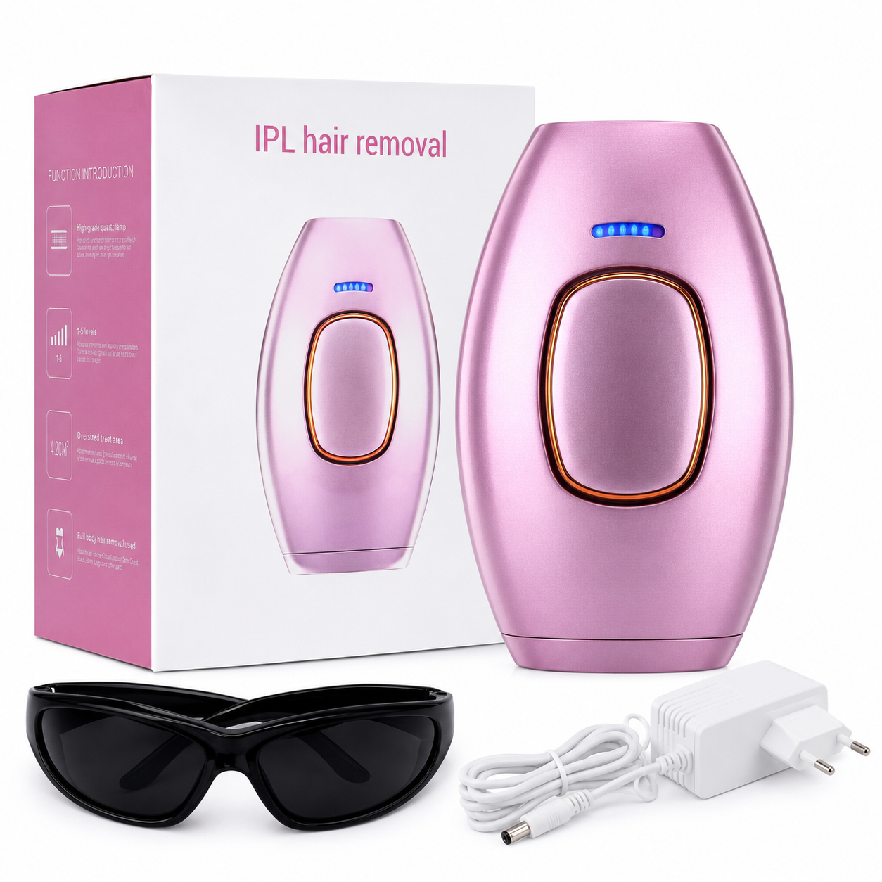 Épilateur IPL Professionnel JDK-881 – Lumière Pulsée – Rose