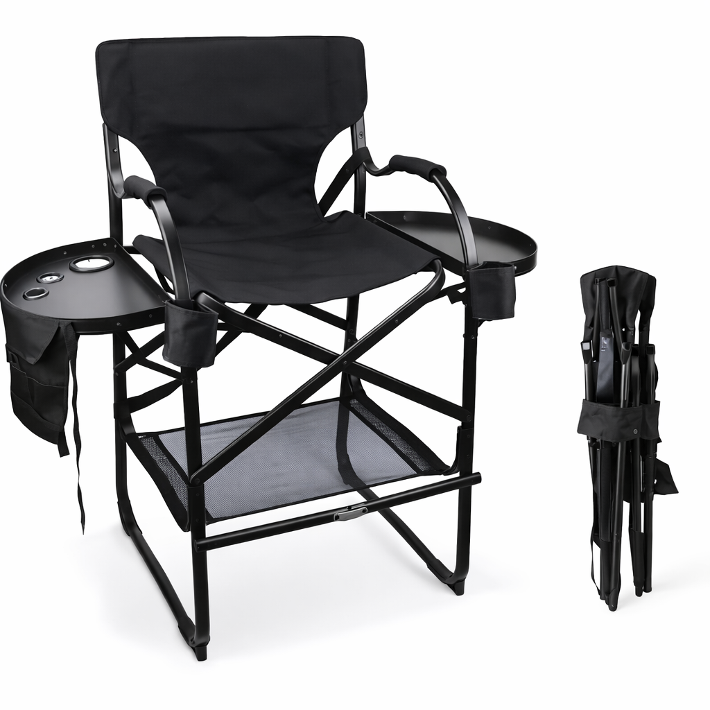 Chaise Maquillage Professionnelle Pliante avec Plateau & Rangement – Portable & Robuste 150kg