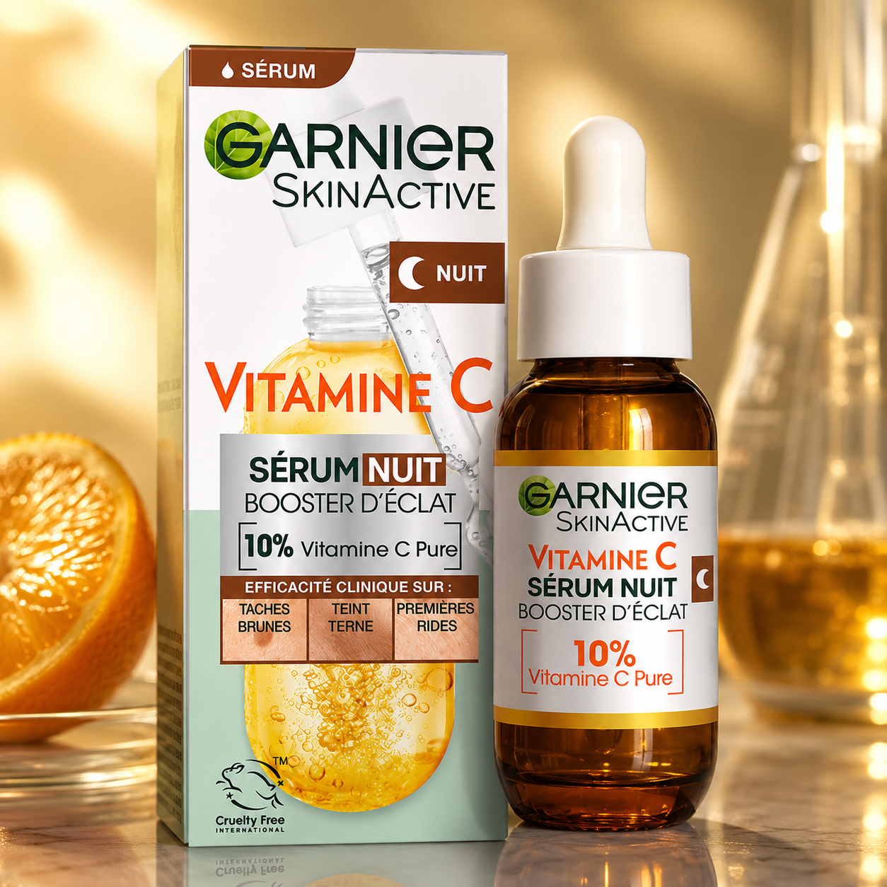 Garnier SkinActive Vitamine C – Sérum Nuit Booster D’Éclat 10% Vitamine C Pure